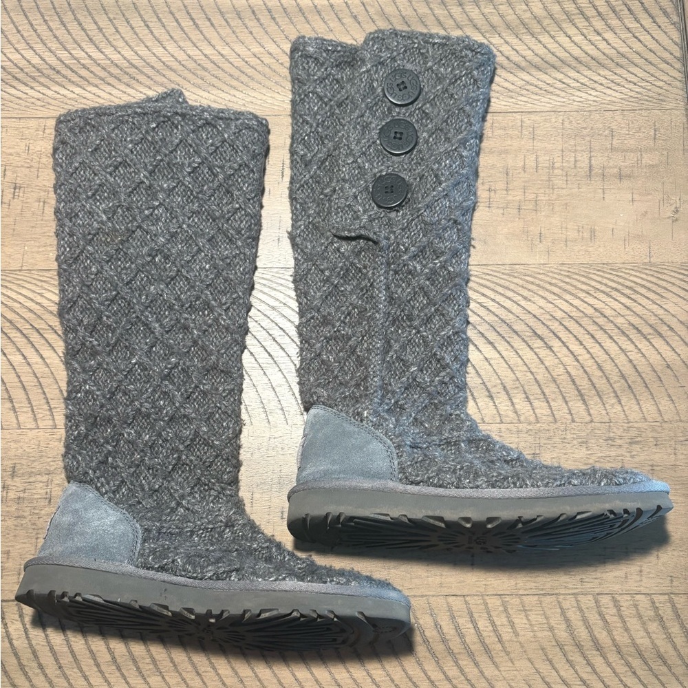 UGG Australia Lattice Cardy Tall Knit Winter Boots - Picture 6 of 9